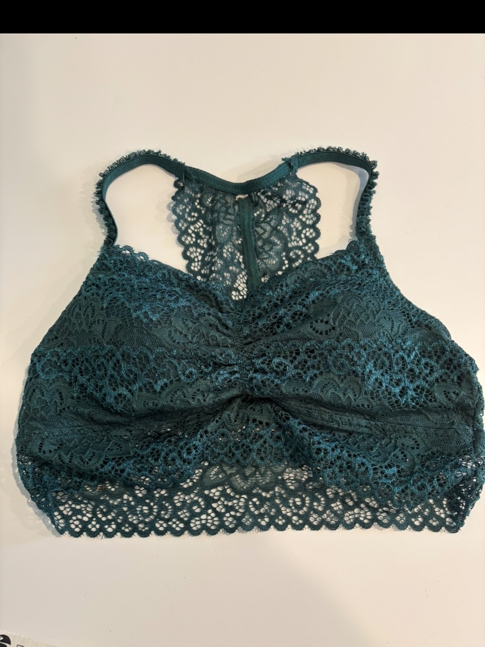 Lace Racerback Bralette - Forest Green